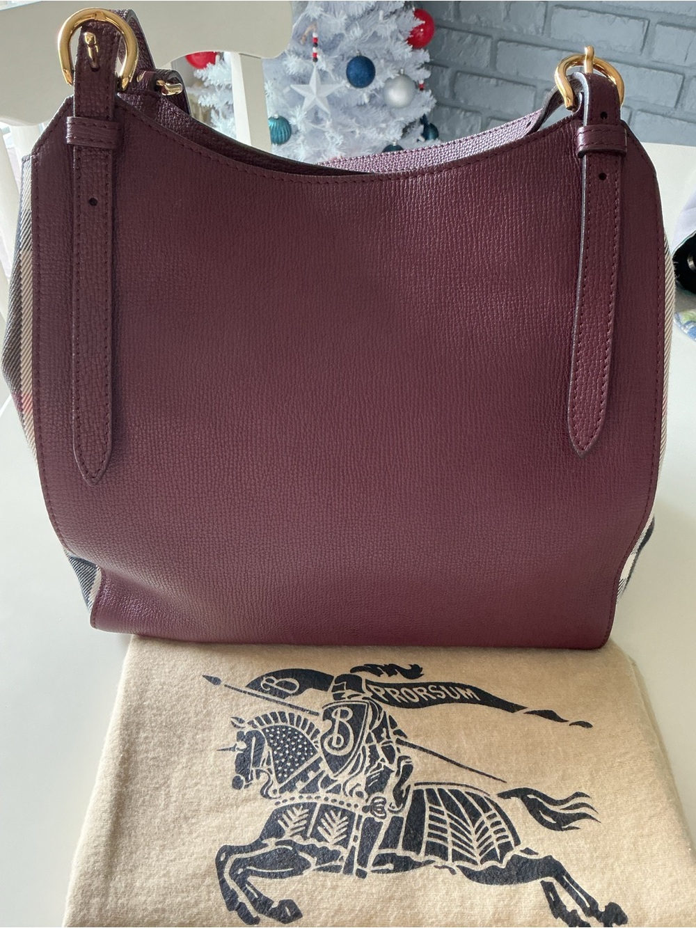 Burberry House Check Leather Small Canterbury tote - Picture 5 of 10